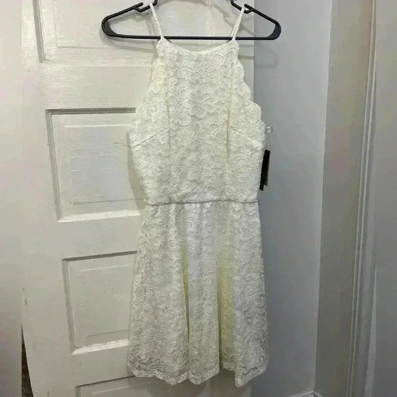 NWT white cream lace mini dress size 11 - Picture 1 of 9